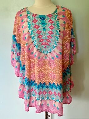 Whispers Bohemian Poncho Blouse